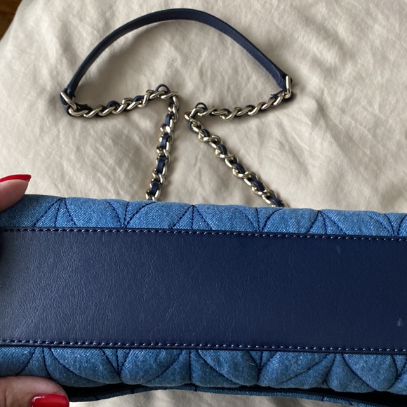 Kate Spade Flowers on Blue Fabric Bag - Picture 7 of 8